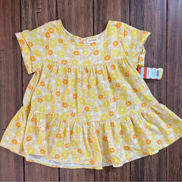 Bundle (3) Youth Girls 10 12 Floral Tops Tiered Girlie Hearts Cat Jack Cherries - Picture 3 of 13